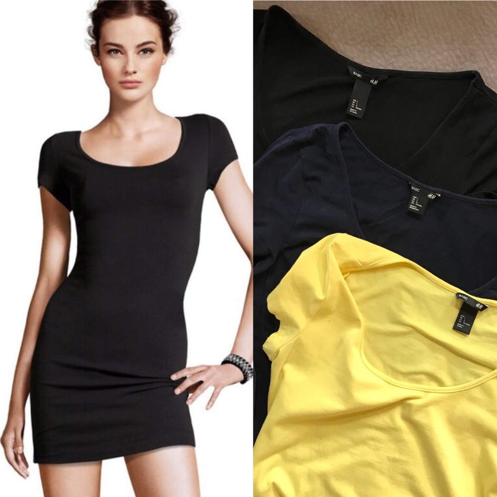3-Bundle H&M Basics Stretch Knit Tunic/Dress szL